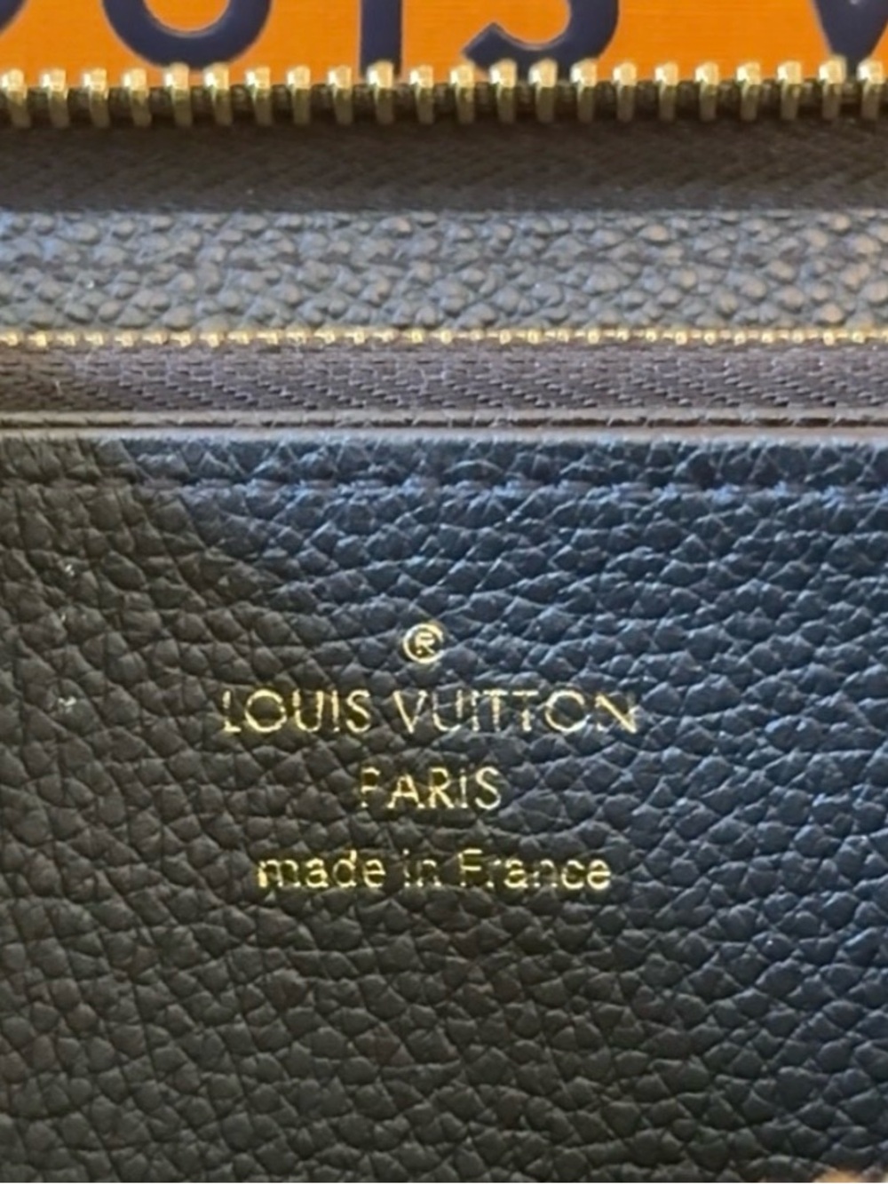 LV classic Empreinte leather embossed monogram Clemence wallet in Noir - Picture 12 of 13